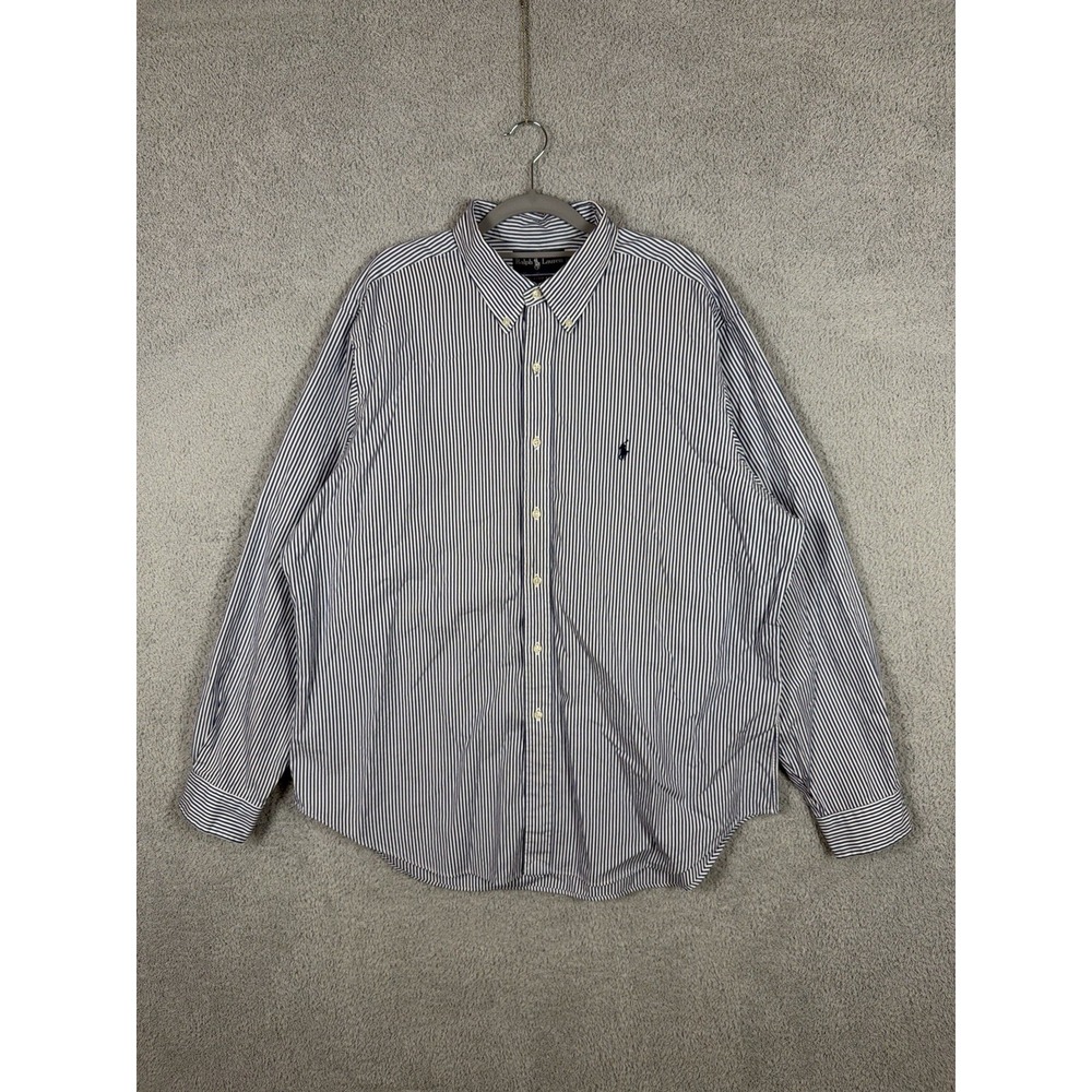 Polo Ralph Lauren Men's Button Down Shirt‎ Classic Fit, Striped Size 17.5 34-35
